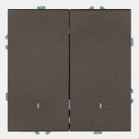 Выключатель 2-клавишный c индикатором (механизм), Stekker, 250В, 10А Эмили, RSW10-5102-09, антрацит, soft touch 49916