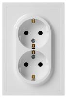 Розетка ЭРА Galaxy 15-2104-01 с заземлением двойная 2X2P+E Schuko 16А-250В IP20 белый Б0070678