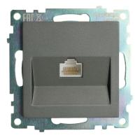 Розетка компьютерная RJ-45 Stekker Катрин графит GLS00-7107-06 49418