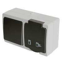 Розетка 1-местная с выключателем Stekker Велена PST16-11-54/10-111-54 32759