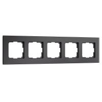 Рамка Werkel Senso на 5 постов черный стекло soft-touch W0053108 4690389214288