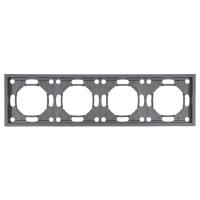 Рамка STEKKER, PFR00-5004-10  4-местная, серия Эмили, платиново-серый, soft touch 49965