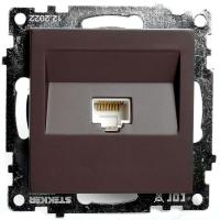 Розетка компьютерная RJ-45 Stekker Катрин шоколад GLS00-7107-04 49023