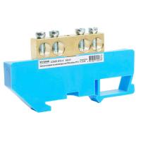 Шина"N" на изоляторе Stekker 8*12 на DIN-рейку 4 вывода, синий, LD555-812-4 49537