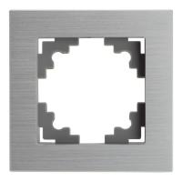 Рамка 1-местная, серебро, STEKKER, MFR00-7001-03, серия Катрин, серебро 50011