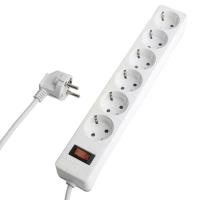 Сетевой фильтр 6-местный с/з Stekker HM20-61-02 3x1мм2, 1,8 м, серия Optima, белый 50095