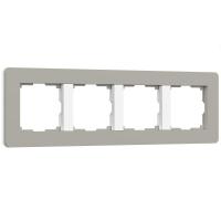 Рамка Werkel Split на 4 поста дымчатый/белый W0043067 4690389206108