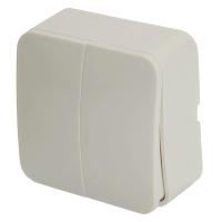 Выключатель двухклавишный Stekker белый MSW10-20-01 49289