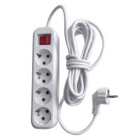 Удлинитель четырехместный с/з с выключателем Stekker HM03-41-02 3x0,75, 2м Home (У10А-003), белый 39523