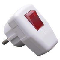 Вилка угловая с выключателем с/з Stekker, PPG16-43-202, 250В, 16A, IP20, белый 39004