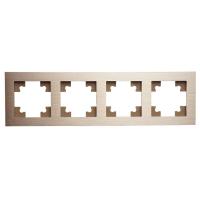 Рамка 4-местная, металл, STEKKER, MFR00-7004-02, серия Катрин, шампань 50022