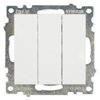 Выключатель трехклавишный Stekker Катрин GLS10-7108-01 белый 49171