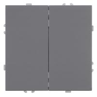 Выключатель 2-клавишный (механизм), STEKKER, 250В, 10А, серия Эмили, RSW10-5104-10, платиново-серый, soft touch 49944