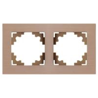 Рамка 2-местная, металл, Stekker, MFR00-7002-02, серия Катрин, шампань 50014