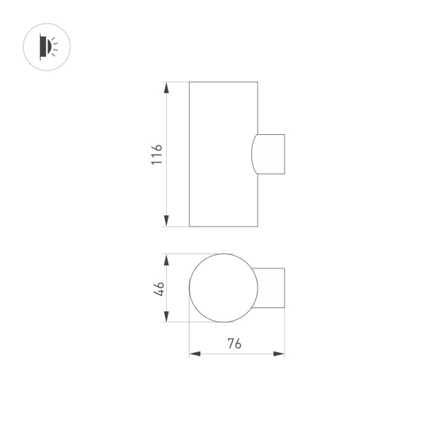 Уличный настенный светодиодный светильник Arlight KT-Ray-Wall-Twin-R46-2X3W Day4000 034136
