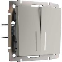 Выключатель двухклавишный с подсветкой (дымчатый) W1220104/ a069457