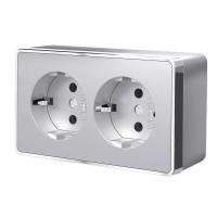 Розетка двойная с заземлением Werkel Gallant серебряный W5072106 4690389167188