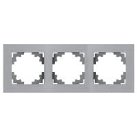 Рамка 3-местная, металл, STEKKER, MFR00-7003-03, серия Катрин, серебро 50019