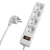 Сетевой фильтр 4-местный с/з Stekker HM20-41-03 3x1мм2, 3 м, серия Optima, белый 50090