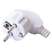 Вилка угловая с/з STEKKER, PPG16-41-202, пластик, 250В, 16A, IP20, белый