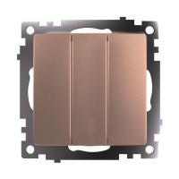 Выключатель трехклавишный Stekker Катрин GLS10-7108-02 шампань 49174