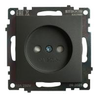 Розетка 2P Stekker Катрин со шторками графит GLS10-7109-06 49420