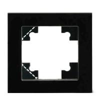 Рамка 1-постовая для сенсорных механизмов, подсветки Stekker Катрин черный GFR00-7001-05S 50304