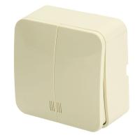 Выключатель двухклавишный Stekker слоновая кость MSW10-21-04 49476