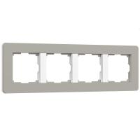 Рамка Werkel Split на 4 поста дымчатый/белый W0043067 4690389206108