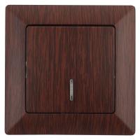 Выключатель одноклавишный ЭРА Intro Solo 10A 250V с подсветкой венге 4-102-10 Б0043275