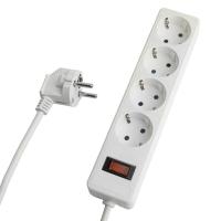 Сетевой фильтр 4-местный с/з Stekker HM20-41-05 3x1мм2, 5 м, серия Optima, белый 50091