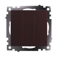 Выключатель трехклавишный Stekker Катрин GLS10-7108-04 шоколад 49175