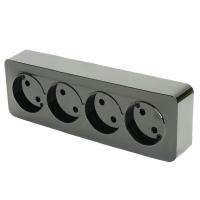 Розетка четырехместная 2P Stekker София черный матовый MST10-14-05 49504
