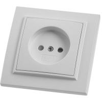 Розетка 1-местная б/з Stekker, PST10-9009-01, 250В, 16А с защитной шторкой Эрна, белый 39049