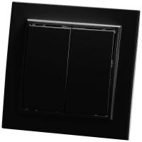 Выключатель двухклавишный Stekker Эрна черный PSW10-9004-03 39473