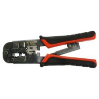 Кримпер Stekker CTLS007 для обжима RJ разъемов RJ-45 (8P8C), RJ-12 (6P6C) и RJ-11 (6P4C и 6P2C), черный, красный 49613