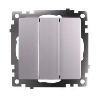 Выключатель трехклавишный Stekker Катрин GLS10-7108-03 серебро 49173