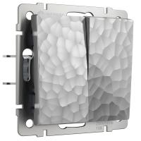 Выключатель Werkel Hammer двухклавишный серебряный W1220006 4690389162299
