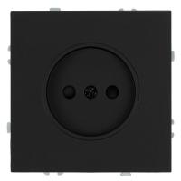 Розетка 1-местная с з/ш, б/з (механизм), СЗК, Stekker, 250В, 16А Эмили, RST16-5109-05ZK, черный уголь, soft touch 50250