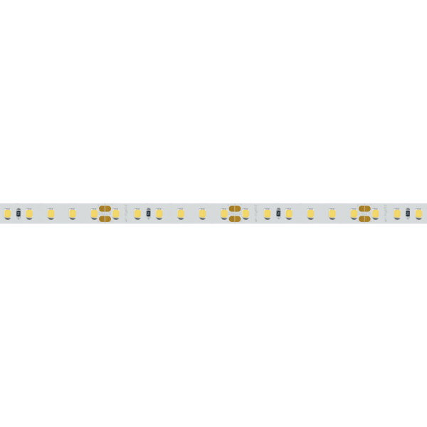Светодиодная лента RT-A120-8mm 24V Warm3500 (9.6 W/m, IP20, 2835, 5m) (arlight, Открытый)
