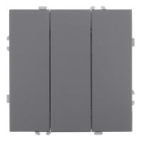 Выключатель 3-клавишный (механизм), STEKKER, 250В, 10А, серия Эмили, RSW10-5108-10, платиново-серый, soft touch 49948