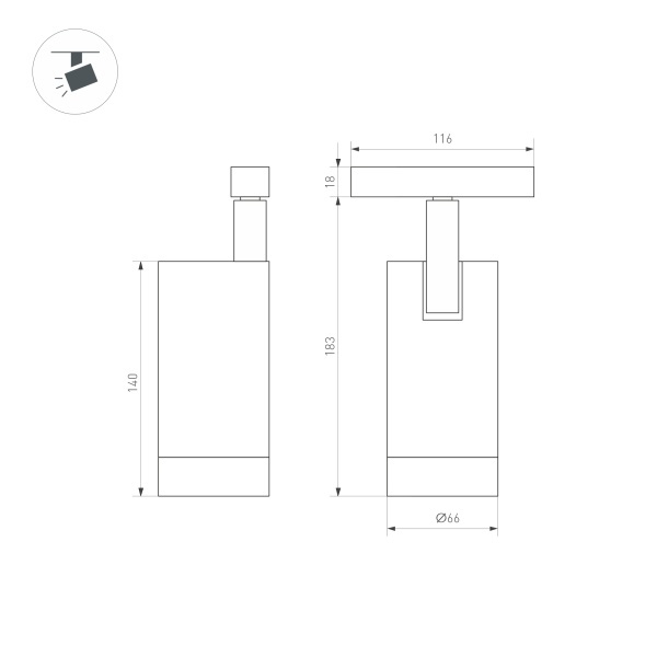Трековый светодиодный светильник для магнитного шинопровода Arlight Mag-Orient-Spot-R65-20W Day4000 033628