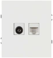 Розетка ЭРА Arktik 16-3110-01 комбинированная RJ45+TV белый Б0070494