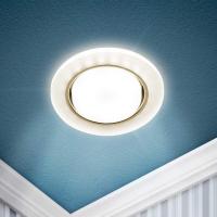 Светильник встраиваемый cо светодиодной подсветкой ЭРА DK LD51 FR под лампу GX53 белый матовый Б0057465