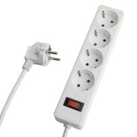 Сетевой фильтр 4-местный с/з Stekker HM20-41-02 3x1мм2, 1,8 м, серия Optima, белый 50089