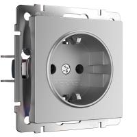 Розетка с заземлением Werkel серебряный W1171006 4690389157707