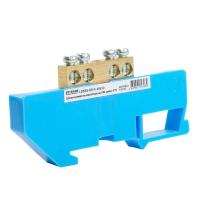 Шина"N" на изоляторе Stekker 6*9 на DIN-рейку 4 вывода, синий, LD555-69-4 49530