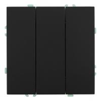 Выключатель трехклавишный Stekker Эмили черный уголь RSW10-5108-05 49844