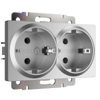 Розетка двойная с заземлением Werkel серебряный W1172006 4690389156465