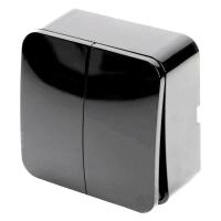 Выключатель двухклавишный Stekker София черный MSW10-20-02 49293